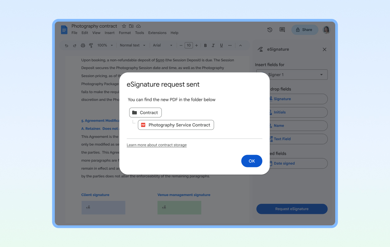 Protected: Help users organize and find signed contracts
